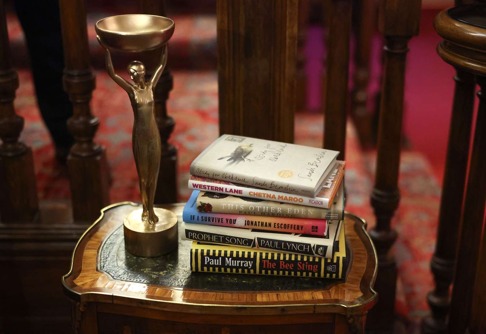 The six shortlisted books for this year’s Booker Prize (Chris Jackson/PA)