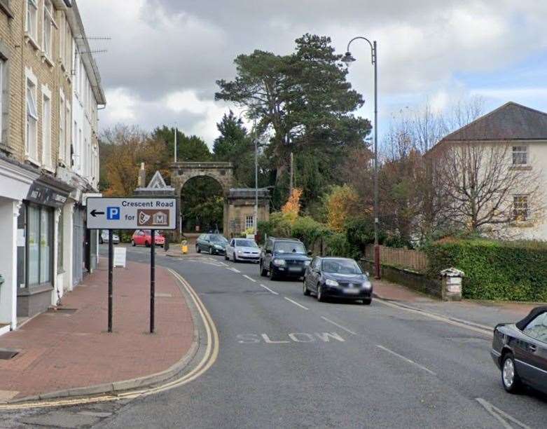 Crescent Road in Tunbridge Wells is currently closed. Picture: Google Street View