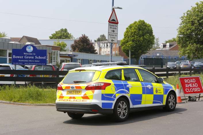 Police outside Bower Grove School