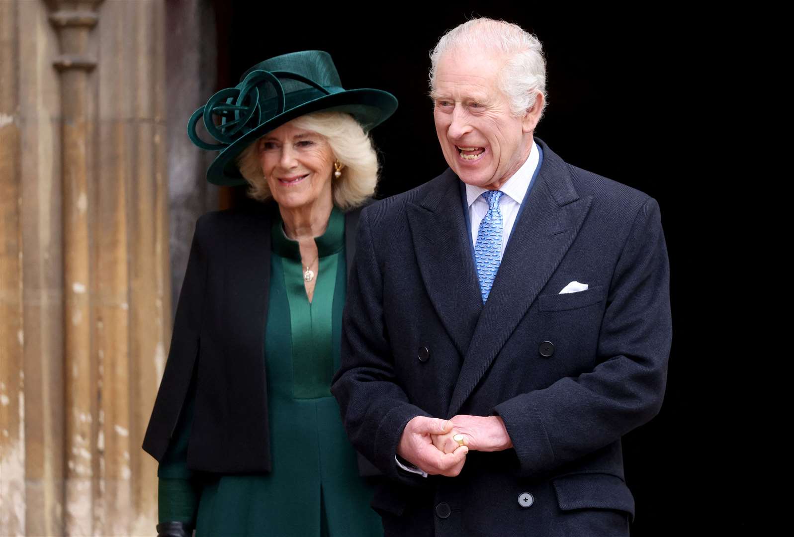 The King and Queen at St George’s Chapel on Easter Sunday (Hollie Adams/PA)
