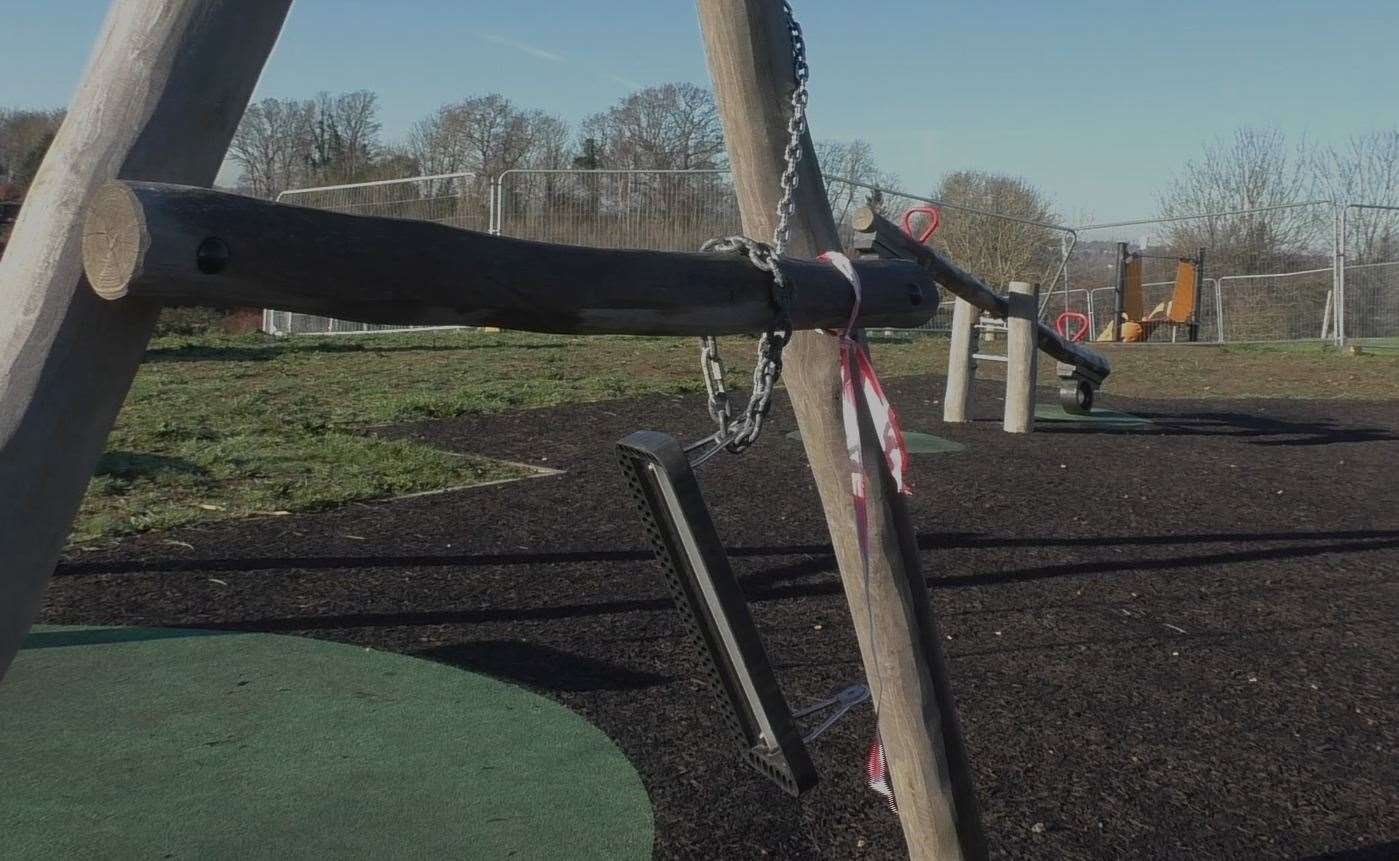 Vandals have targeted a play park