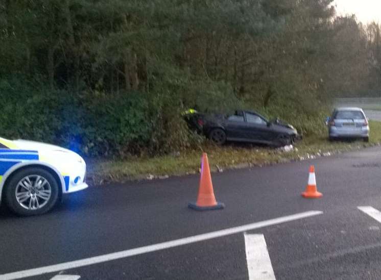 The scene of the accident on the A21. Picture: David Morgan