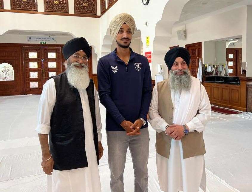 Arshdeep with members of the gurdwara. Picture: Cohesion Plus
