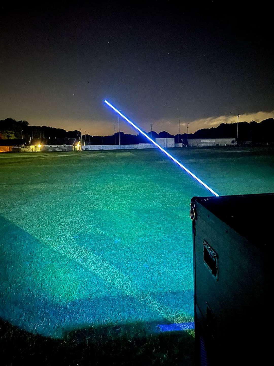 The lasers were shone into the night sky over Medway