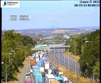 Traffic on the M2 near Cobham. Image: Highways England
