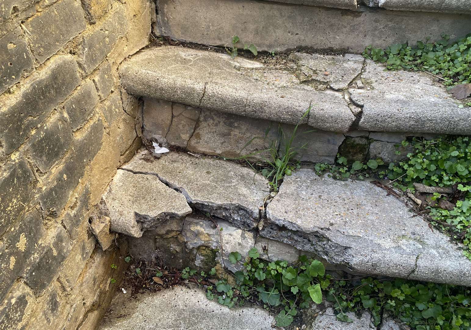 The steps in Constitution Road, Luton, are falling apart