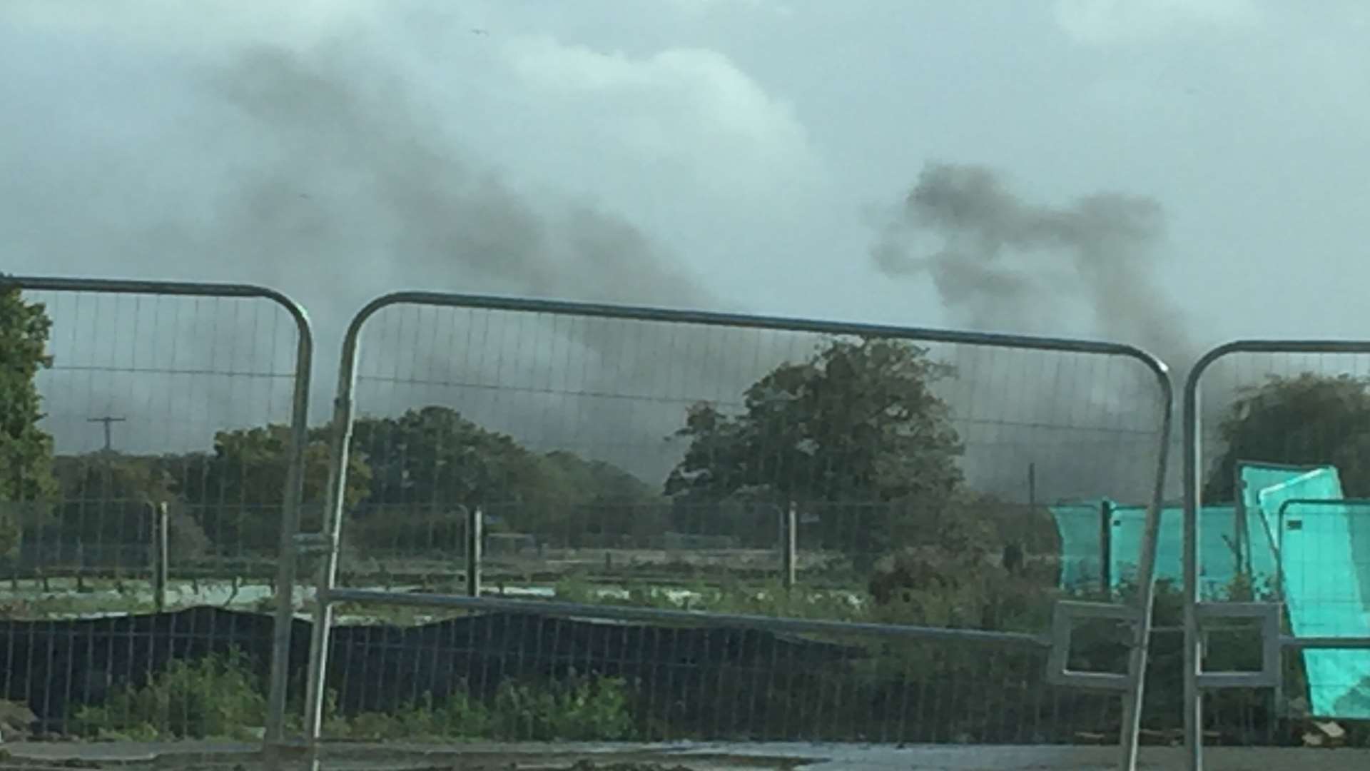 The thick smoke from the Mersham area. Picture courtesy of Steve Salter