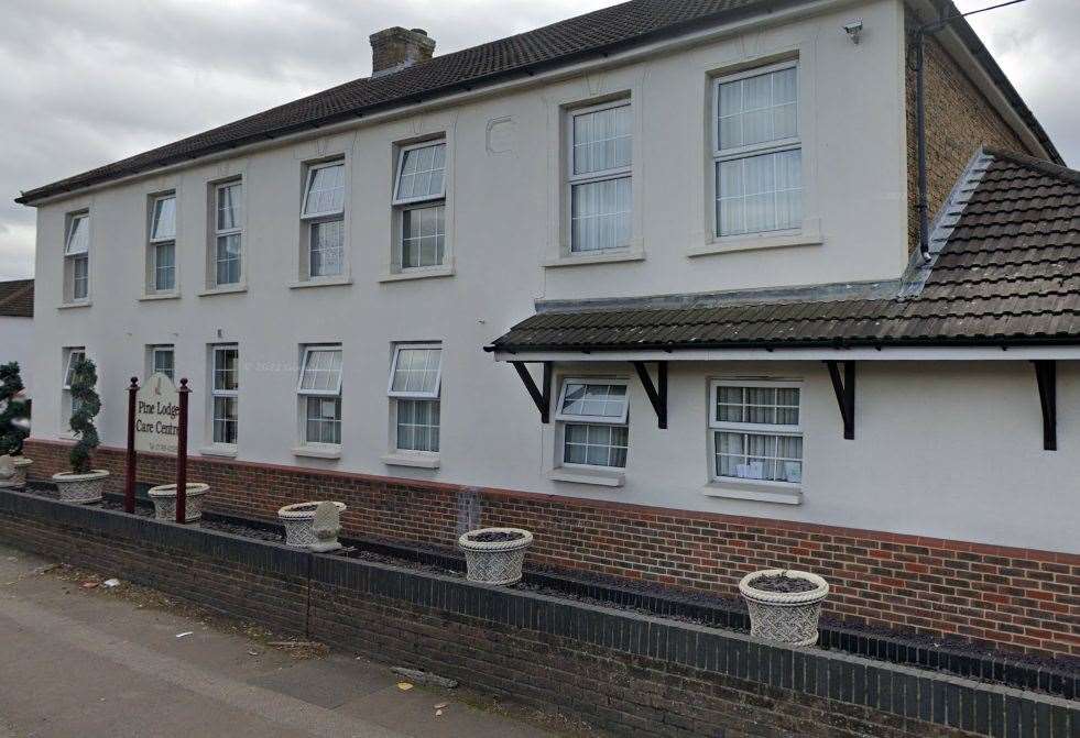 Pine Lodge Care Home in Sittingbourne is red rated. Picture: Google Maps