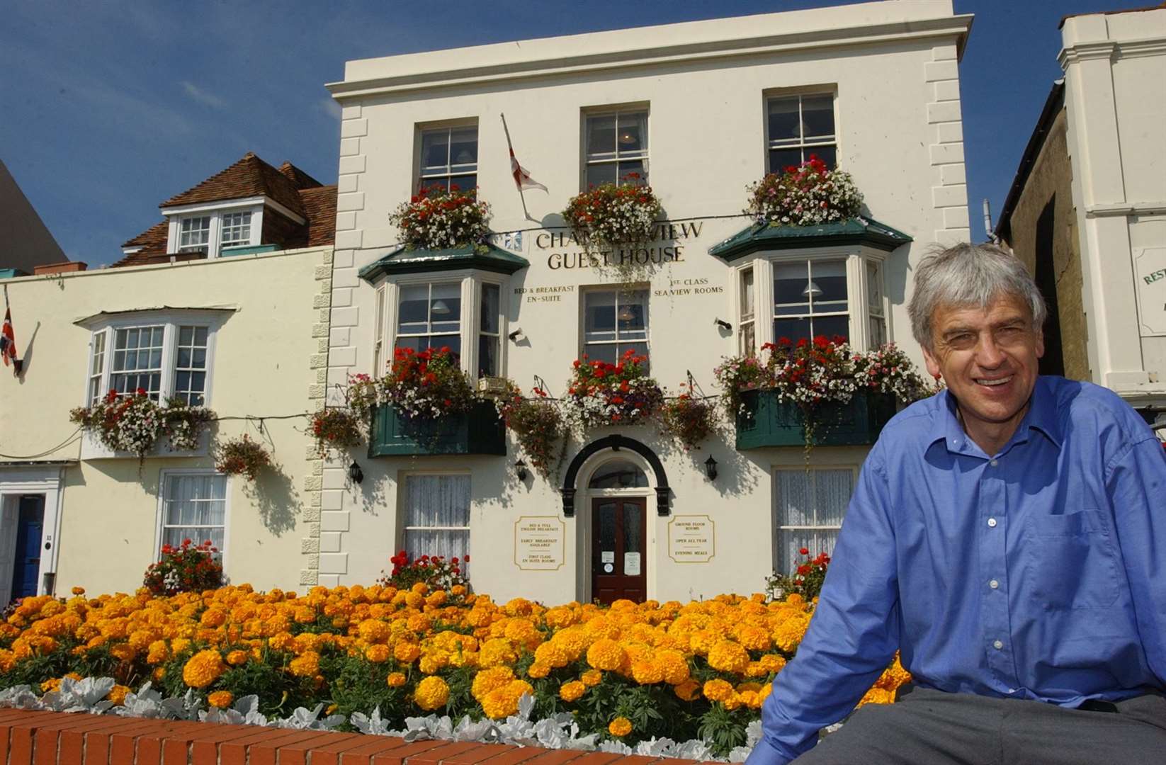 Graham Stiles pictured with his award winning floral display in 2002. Picture: Mike Waterman
