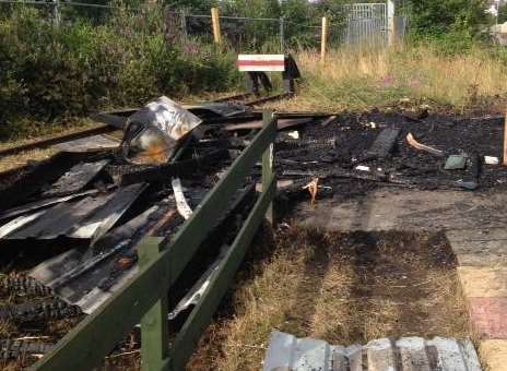 Fire destroyed a ticket office at Sittingbourne and Kemsley Light Railway