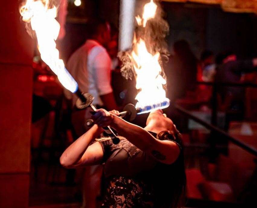 Fire-breathing will be part of the entertainment at the Birchington Bistro. Picture: Megan Stanley