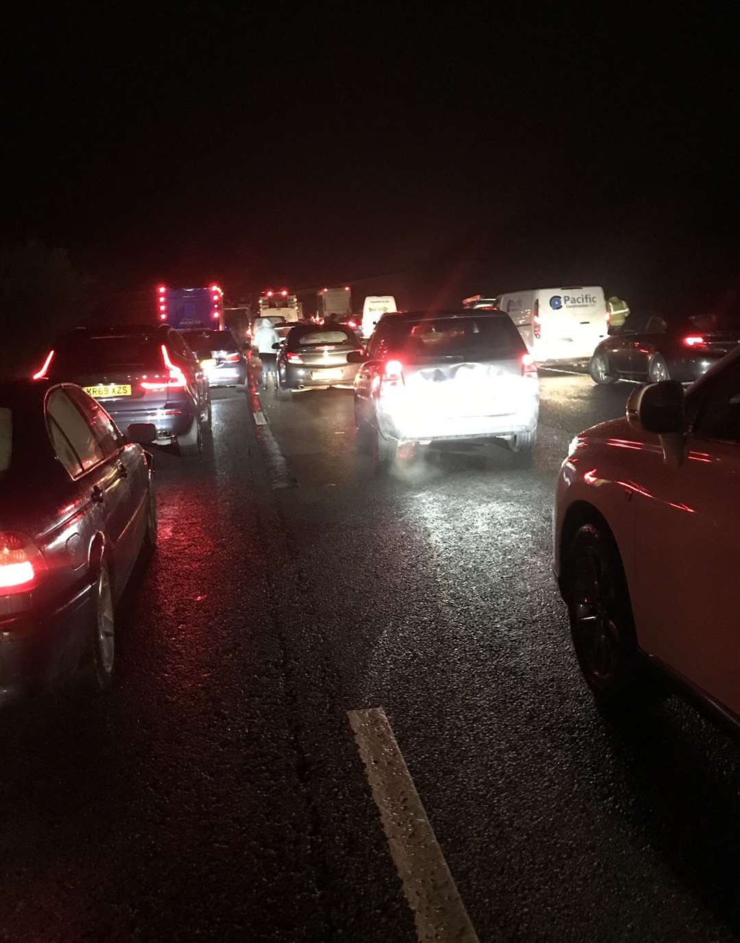 Traffic on the closed section of the A21 in Sevenoaks has not moved for hours Picture: Sandra Baker