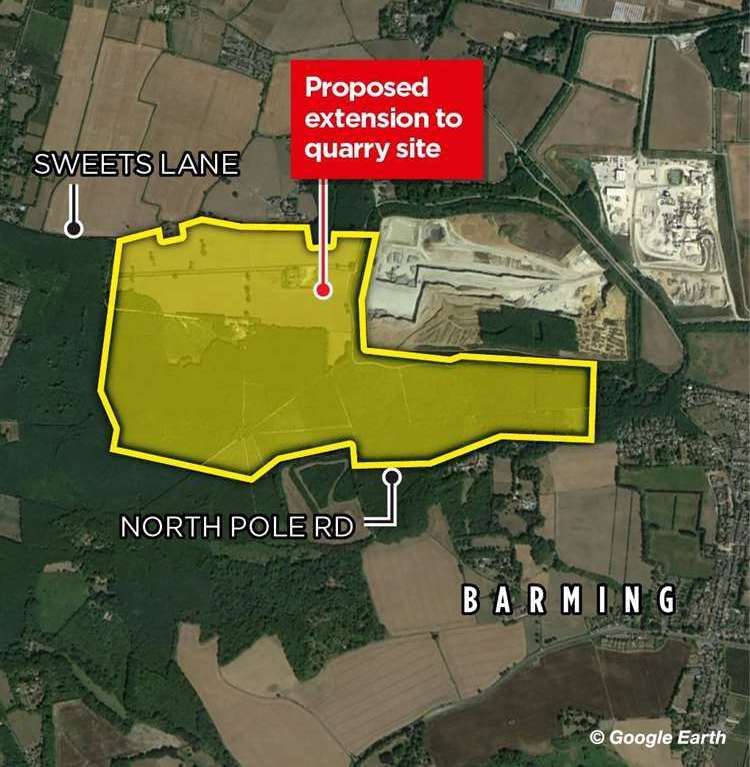 The area of the proposed quarry extension