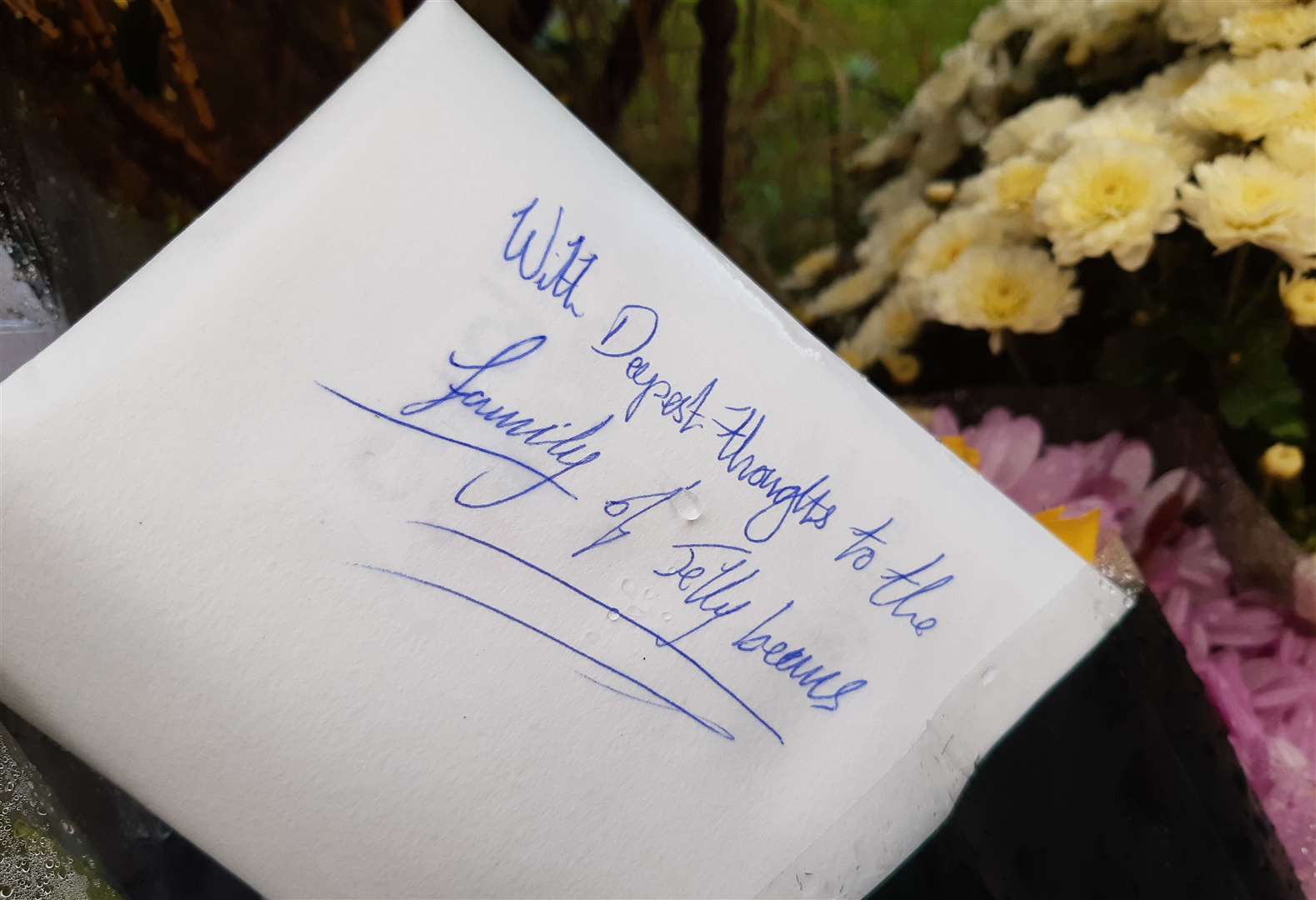 Floral tributes have been left after a child's death