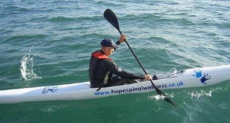 Kayak star Ian Wynne breaking the world record for a solo channel crossing