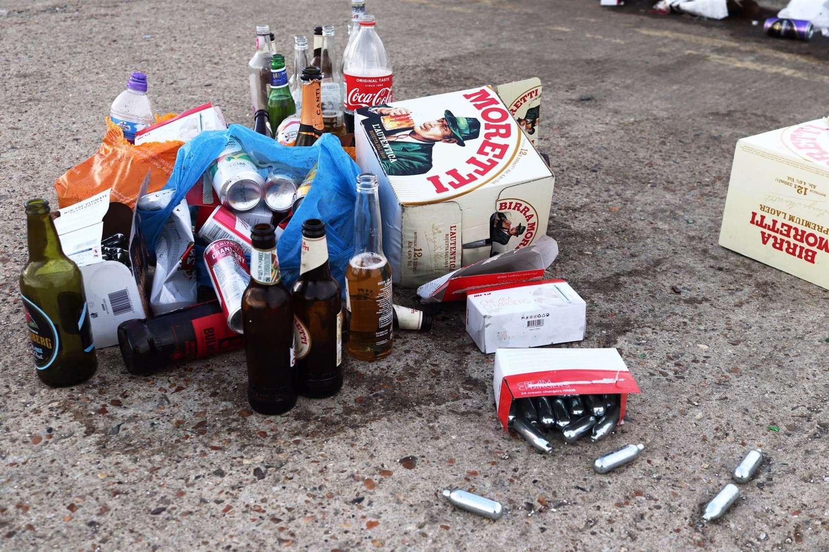 Litter on the West Quay, Whitstable. Picture: Alex Hughes
