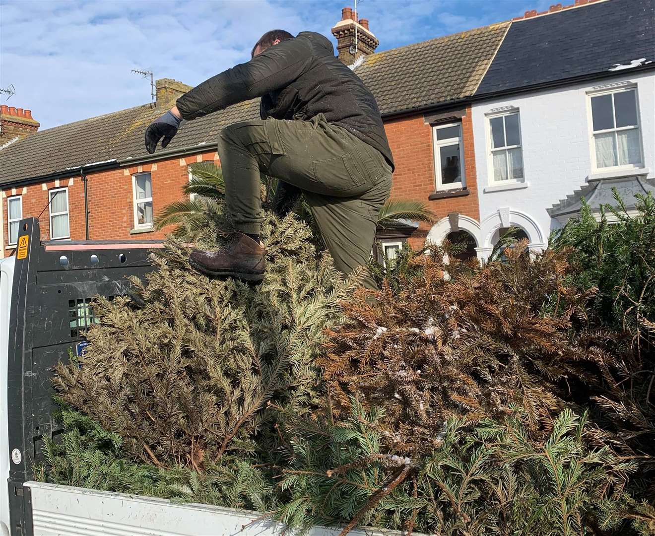 About 200 Christmas trees were removed from the streets of Whitstable. Picture: Chris Cornell