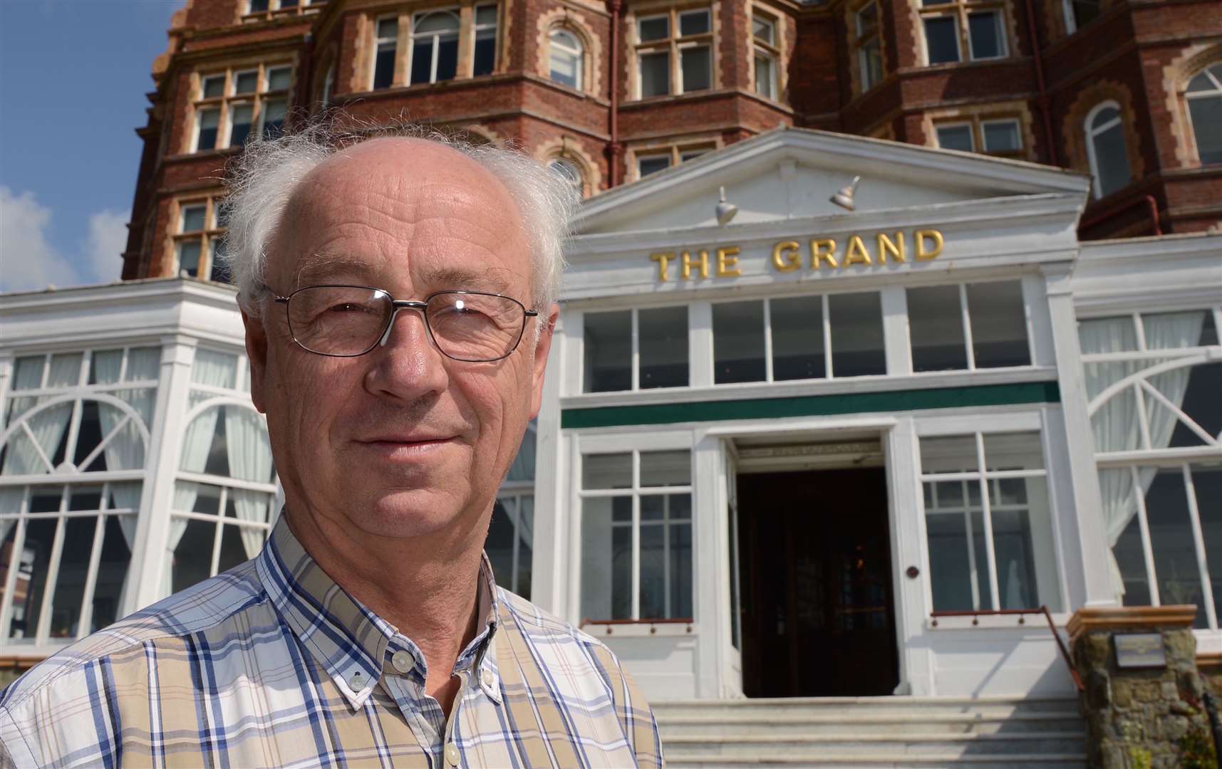 Michael Stainer outside the Grand Hotel,in Folkestone. Picture: Gary Browne
