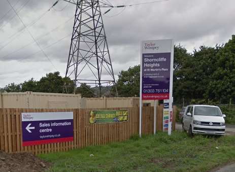 Travellers have pitched up at Taylor Wimpey's Shorncliffe Heights development land. Picture: Google