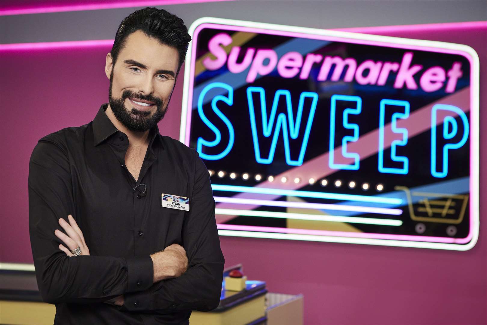 Supermarket Sweep presenter Rylan Clark-Neal sent Hannah a birthday message on Twitter after watching her birthday sweep video. Pic: ITV