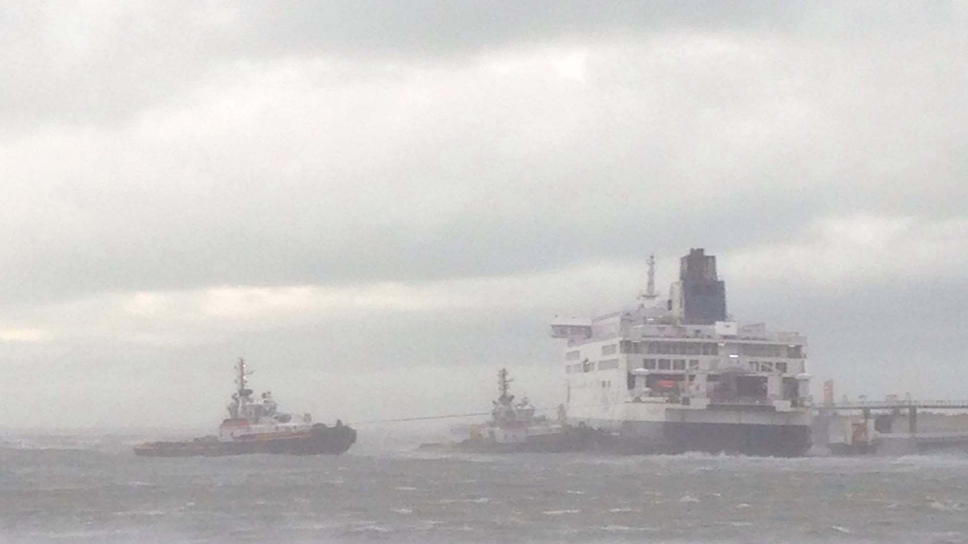 Tugs have been brought in to get the ferry to safety. Pic: Dean Carguillo