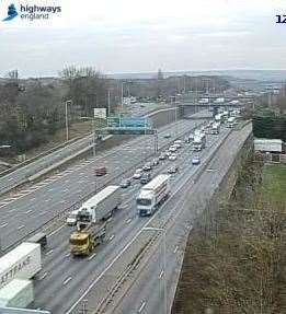 There are traffic delays on M25 Dartford tunnel following an accident. picture: Highways England