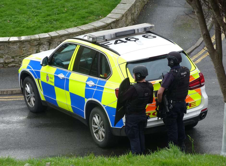 Armed police. Stock image