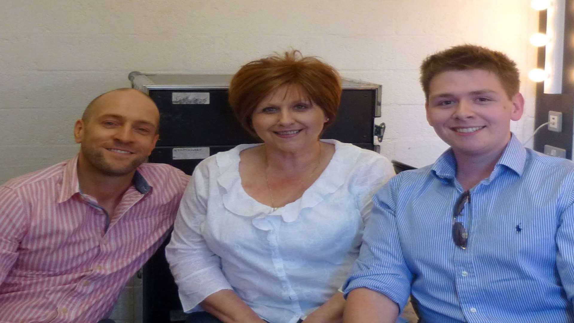 James Westwick-Paine with his mum Debbie and Derren Brown