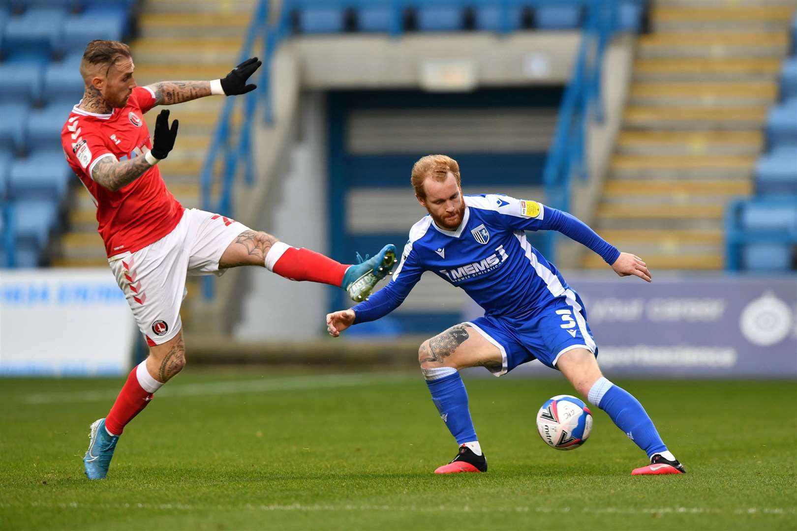 Connor Ogilvie in action against Charlton Athletic on Saturday Picture: Keith Gillard