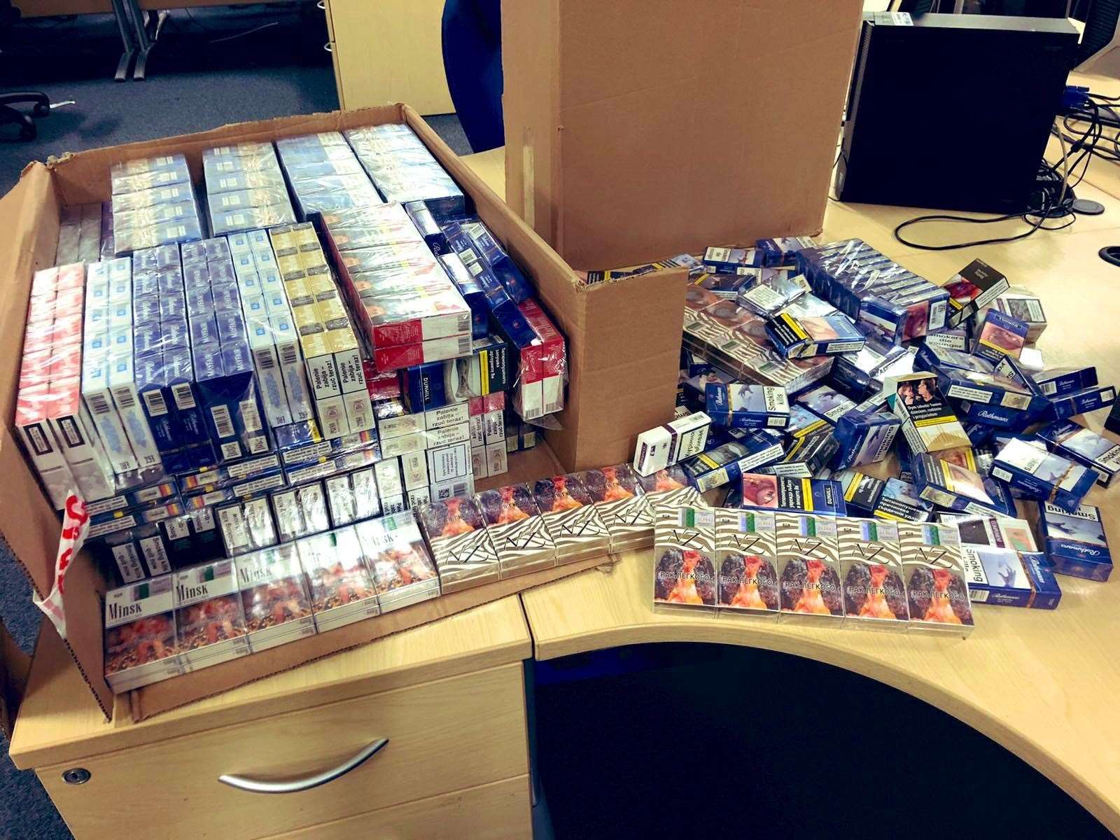 The haul of illegal cigarettes found in the boot of the car in Medway. Picture: Kent Police Medway