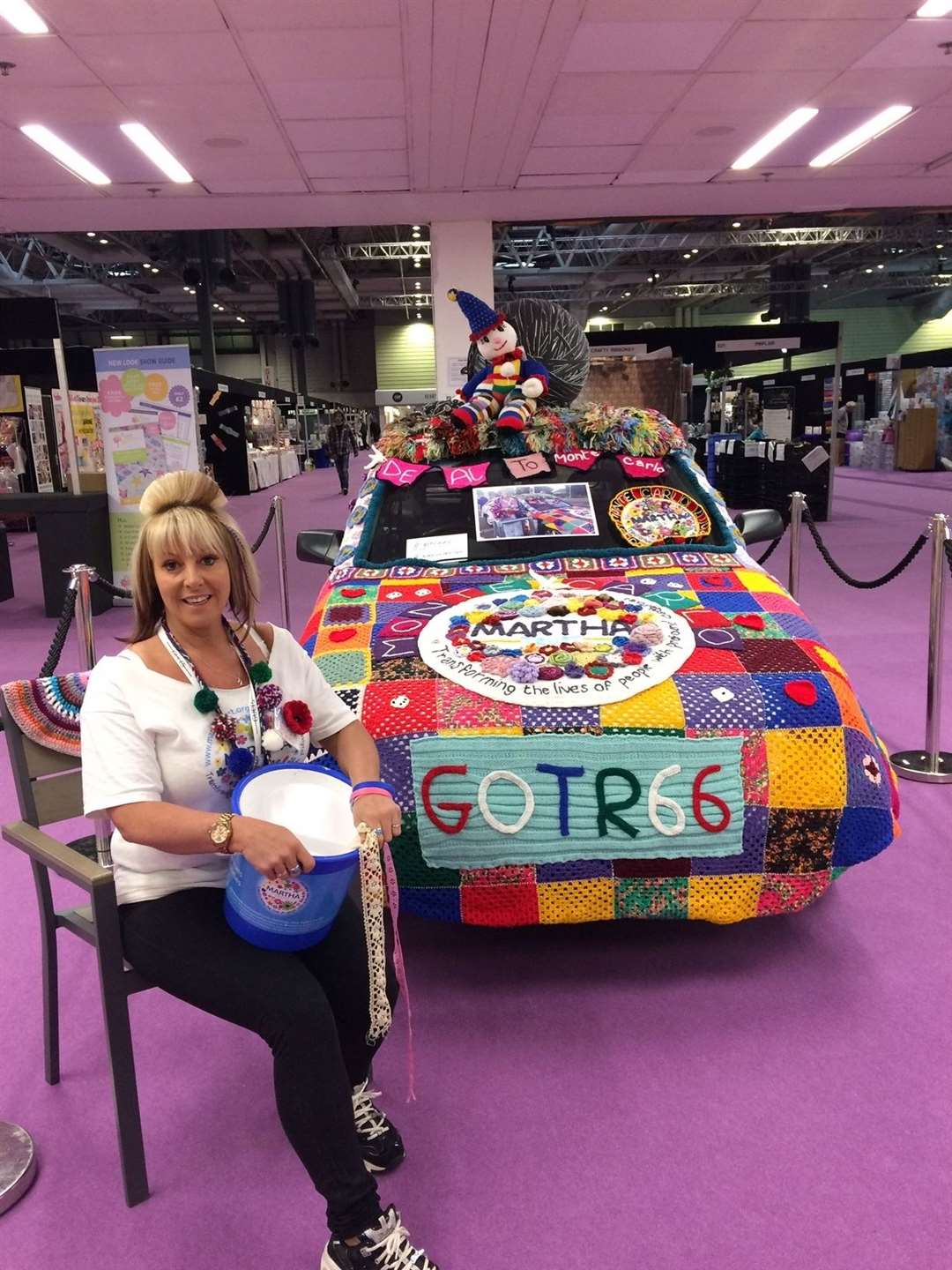 Martha Trust fundraising and events officer Kerry Banks and Bessie at the NEC Birmingham