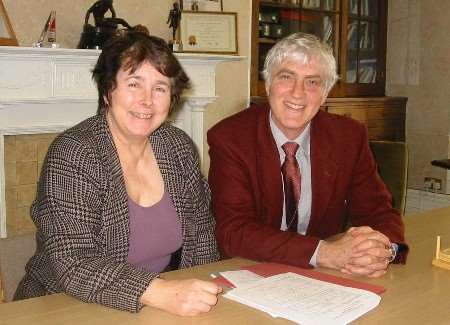 Head teachers Jane Bennett from Clarendon House and John Mathews from Chatham House.