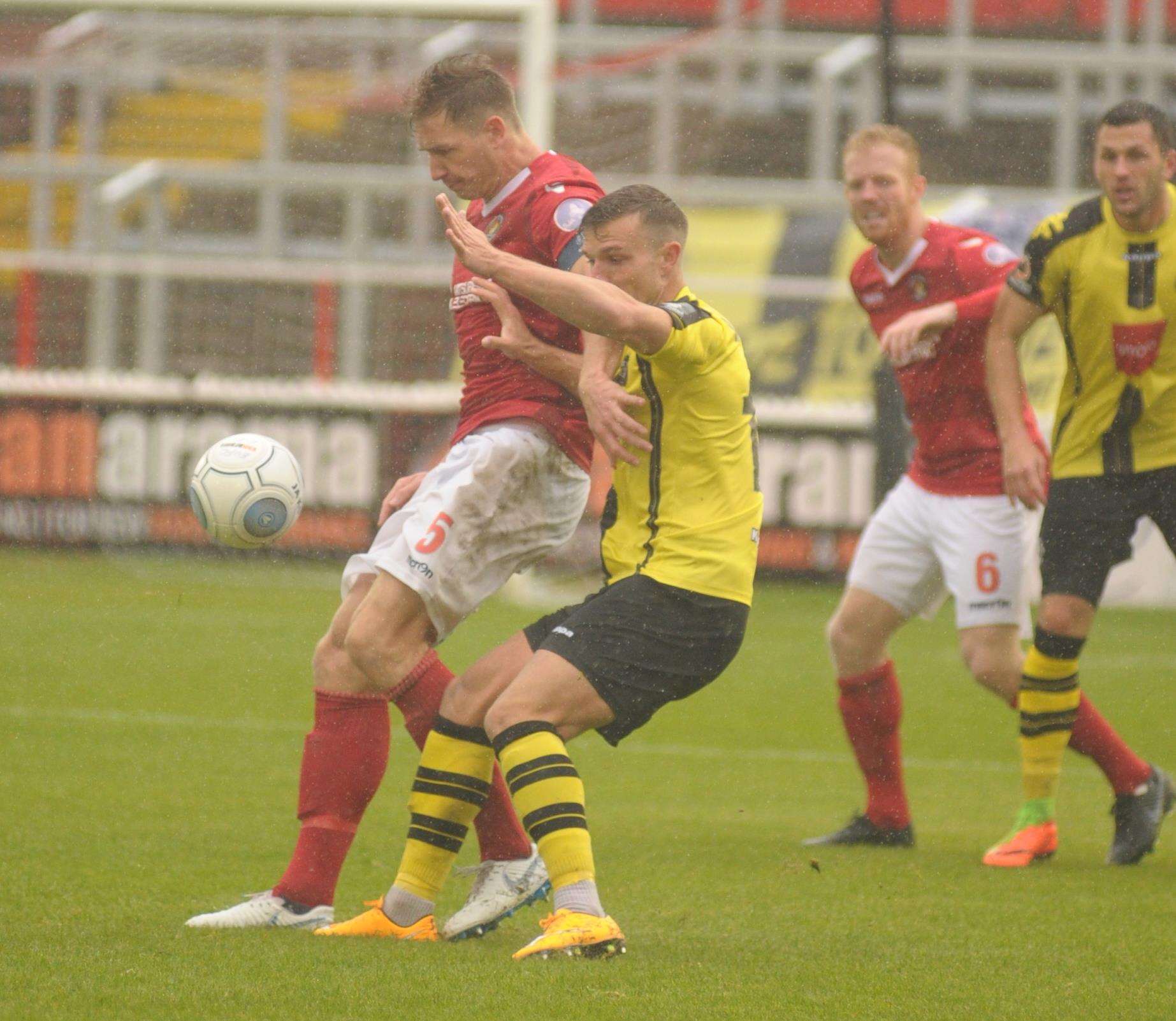 Dave Winfield stands his ground against Harrogate Picture: Steve Crispe