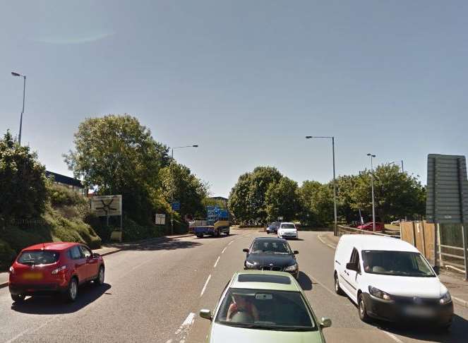 Mills Road was partially blocked after the crash this morning. Picture: Google
