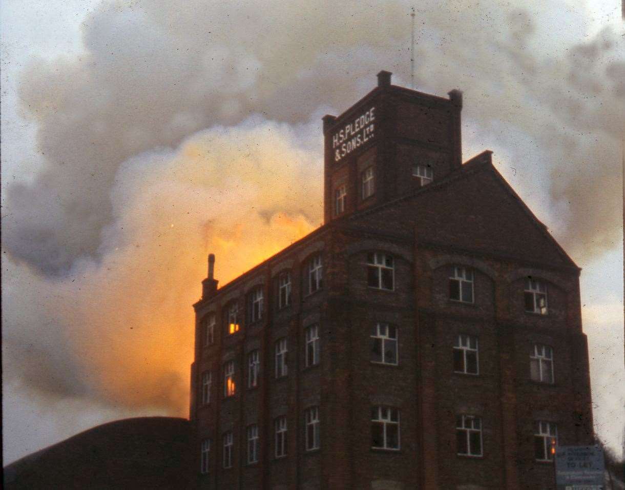 The inferno at the East Hill mill in 1974