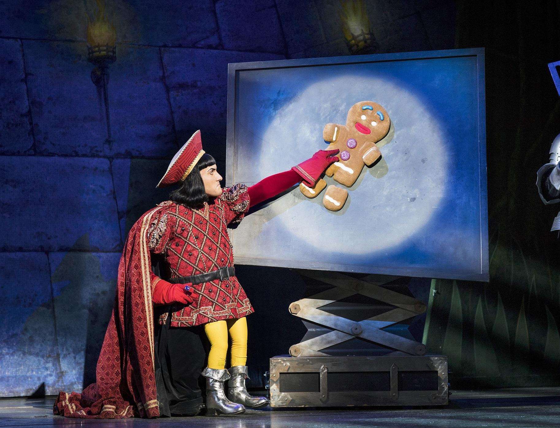 Samuel Holmes as Lord Farquaad in Shrek the Musical! Picture: Helen Maybanks