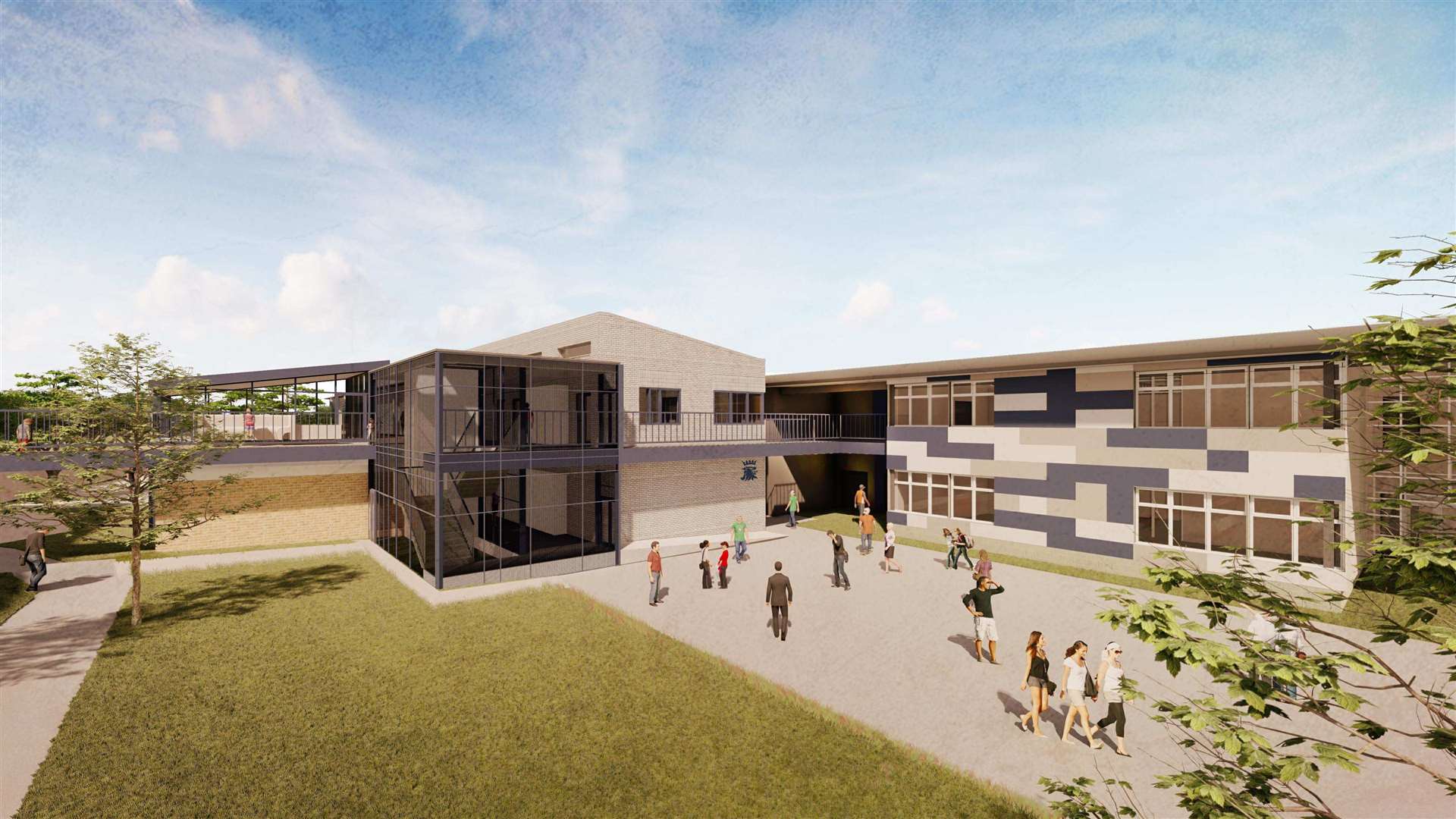 A skybridge is planned to link the new development to existing buildings at Queen Elizabeth's Grammar School in Faversham