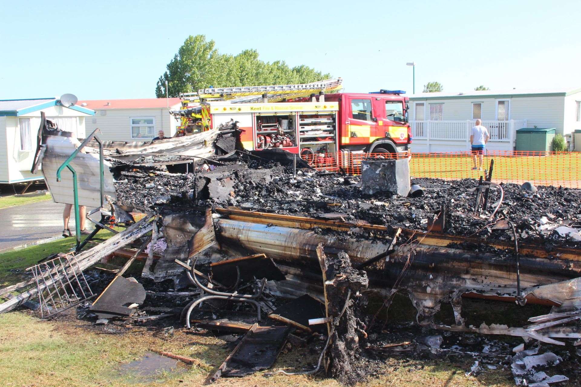 Caravan gutted by fire at Little Groves, Leysdown (13182383)
