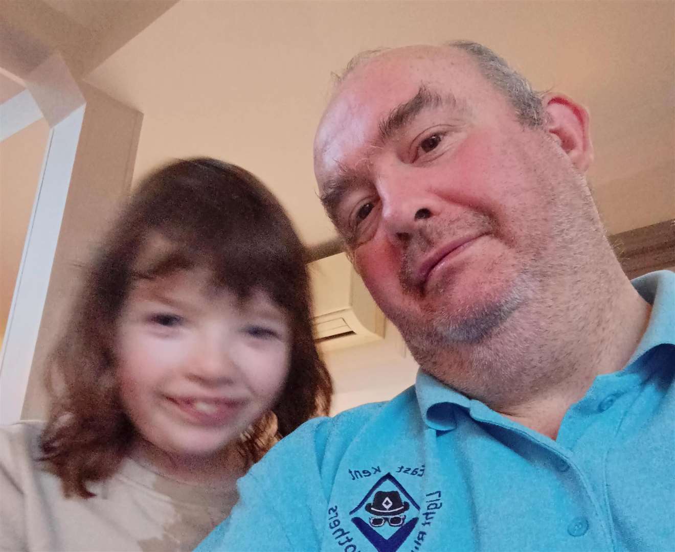 Liam and his daughter, who he is an unpaid carer for