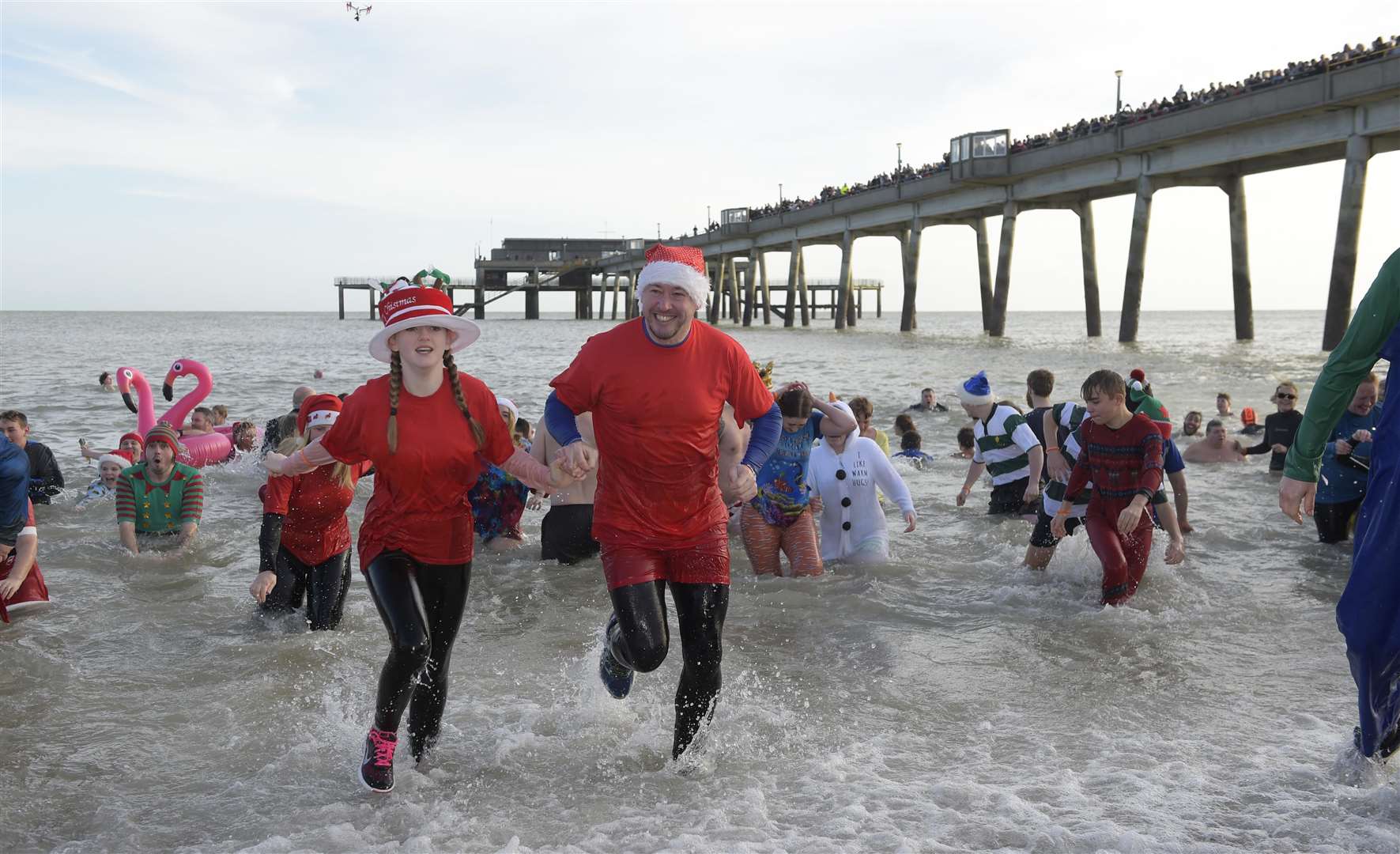 Daring Deal folk brave the Boxing Day Dip Picture: Tony Flashman