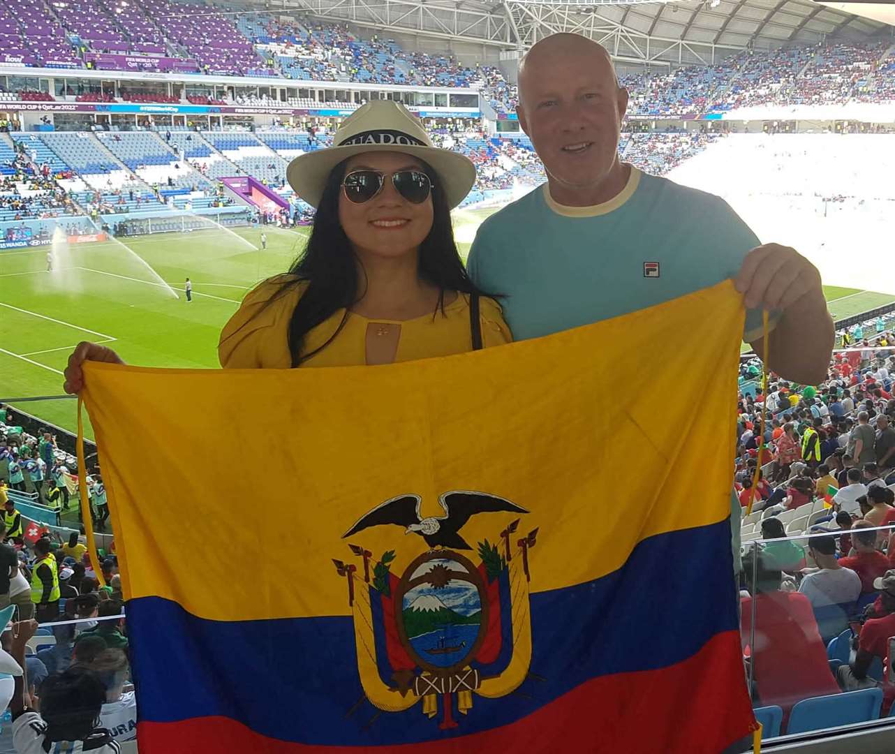 Terry Matson with an Ecuador fan. Photo: Terry Matson