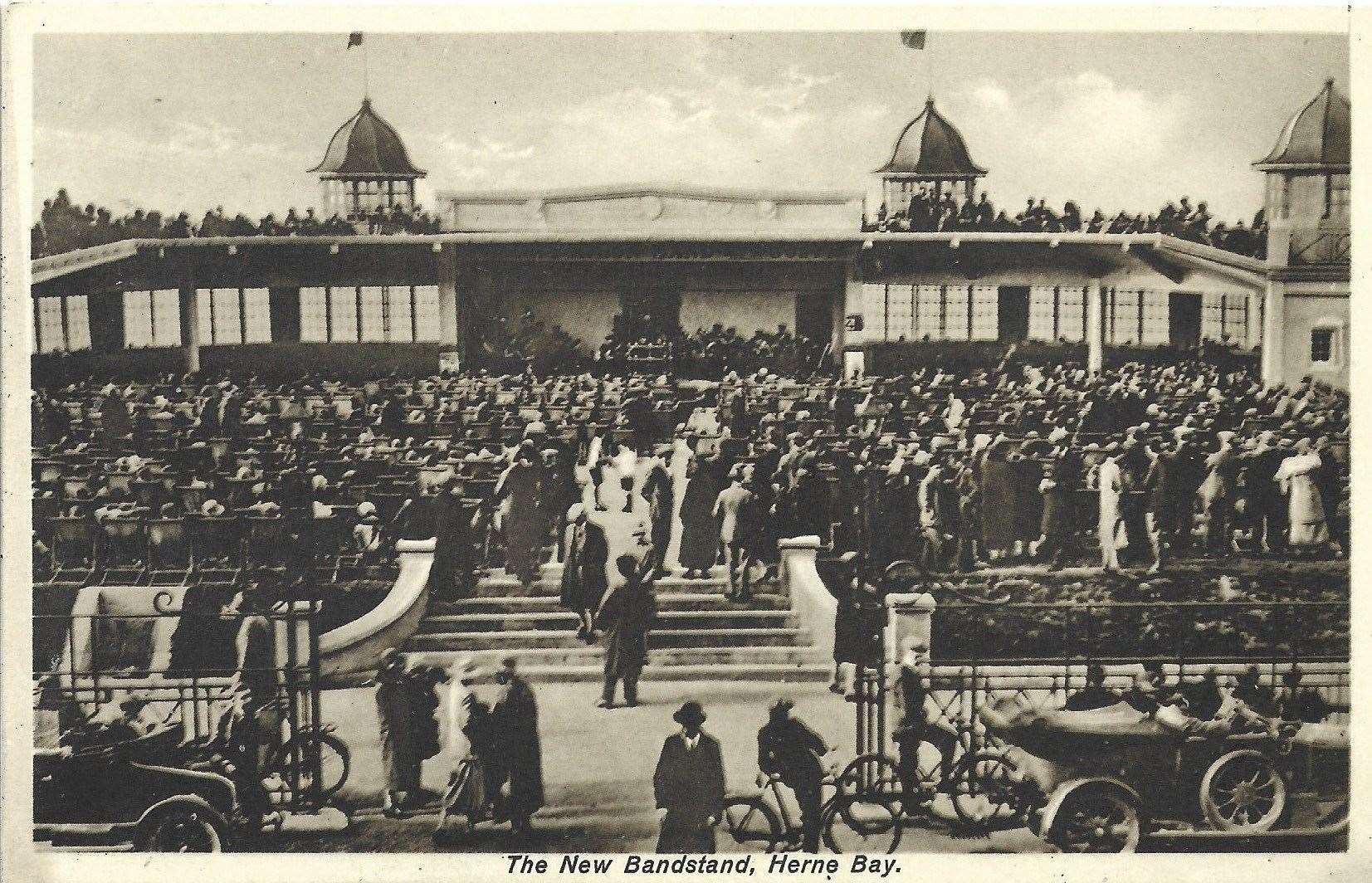 Herne Bay bandstand in its original form in 1930. Picture: Herne Bay Historical Society