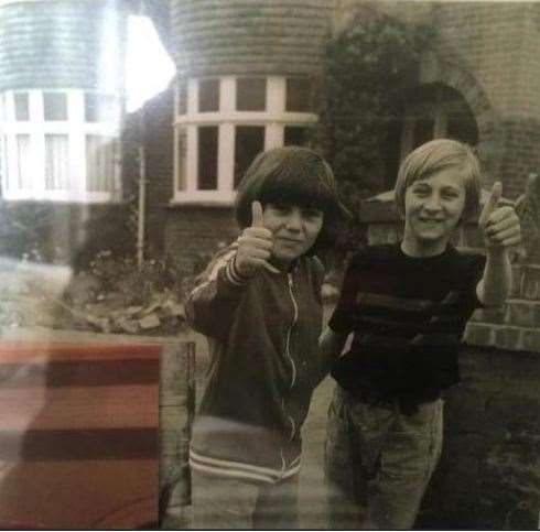 Steve Barker, right, and Steve White, aged 12, in their jumble-collecting days