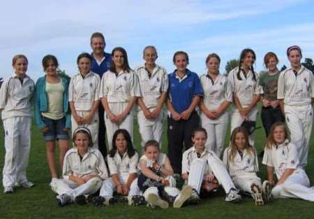 Kent's under-13 B squad after beating Suffolk at Brenchley