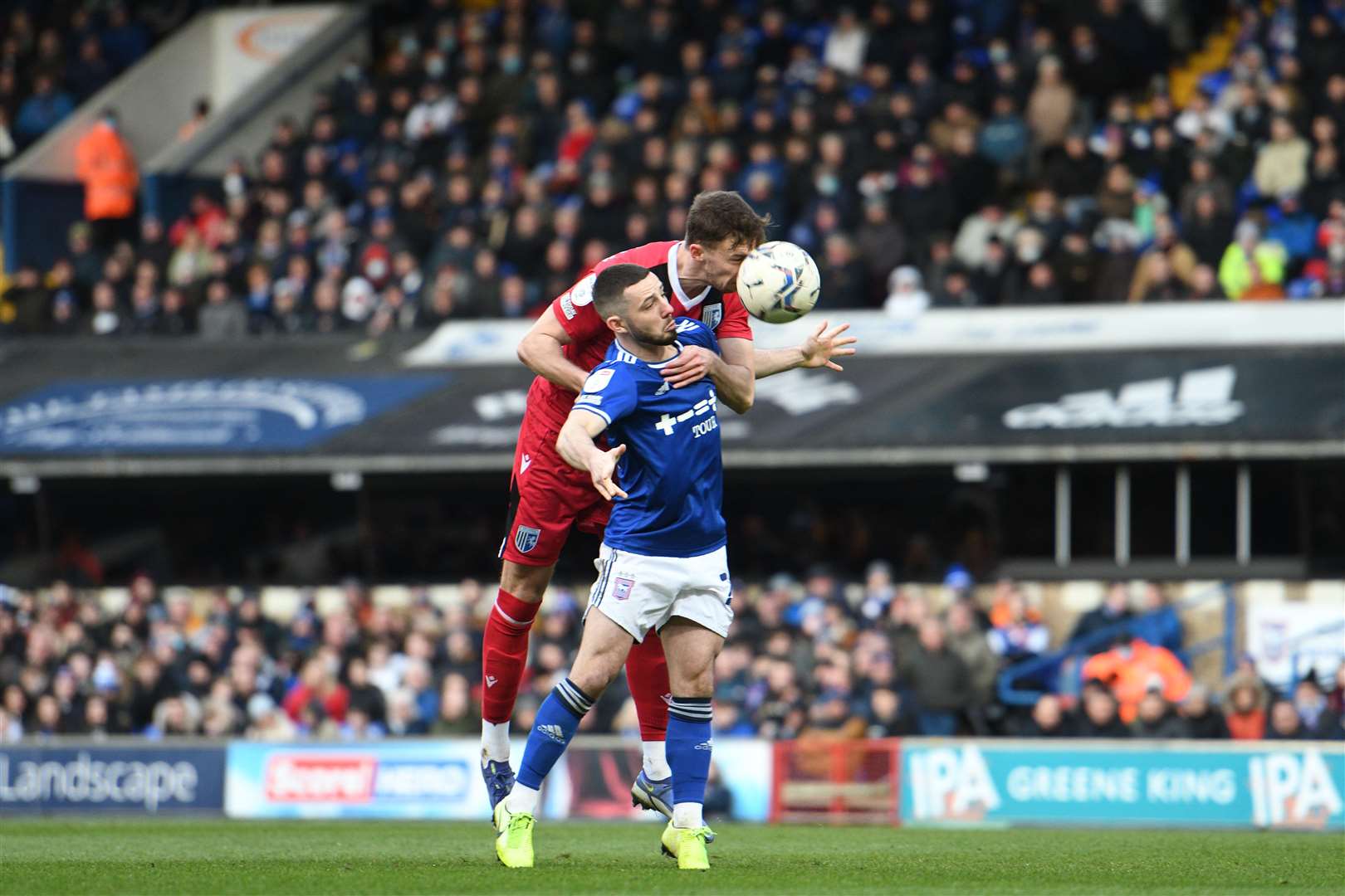Conor Masterson in action for Gillingham at Ipswich last season Picture: Barry Goodwin