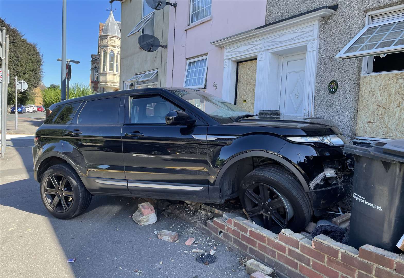 Suspected drink driver ploughs into homes