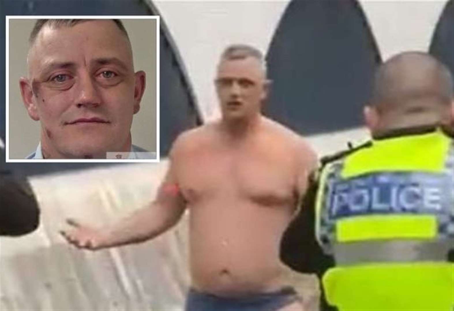 Footage emerges of moment police impersonator strips