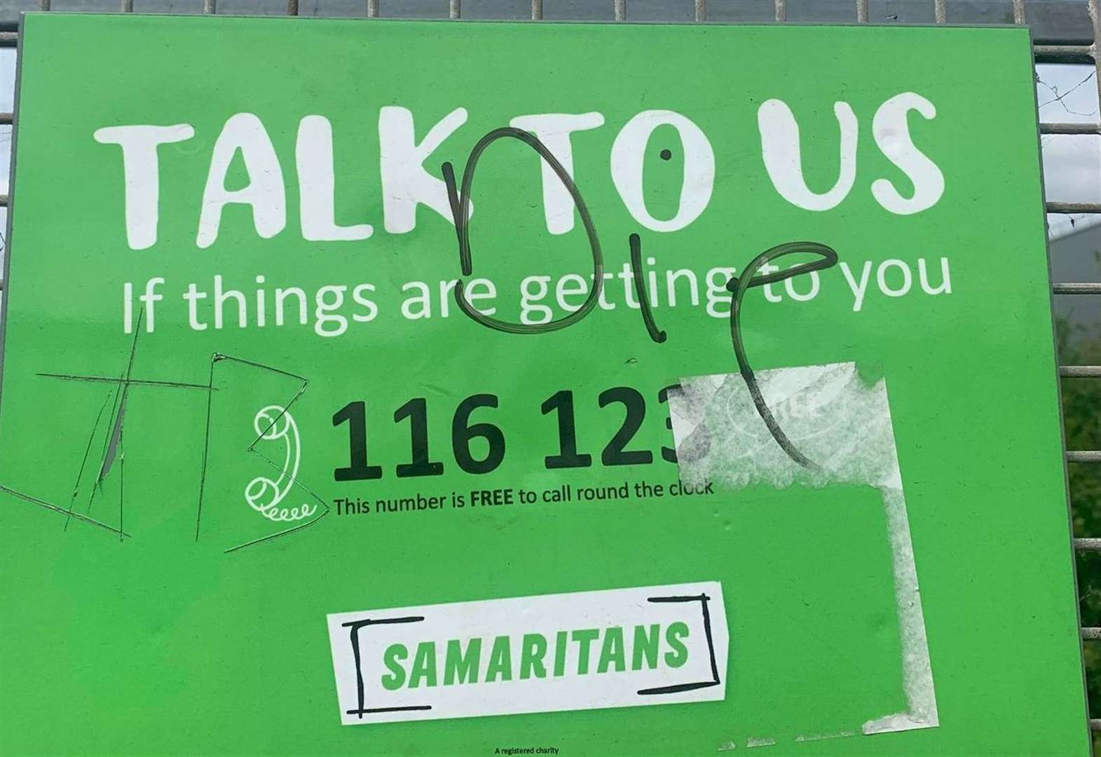 Woman's disgust at offensive words on Samaritans posters 