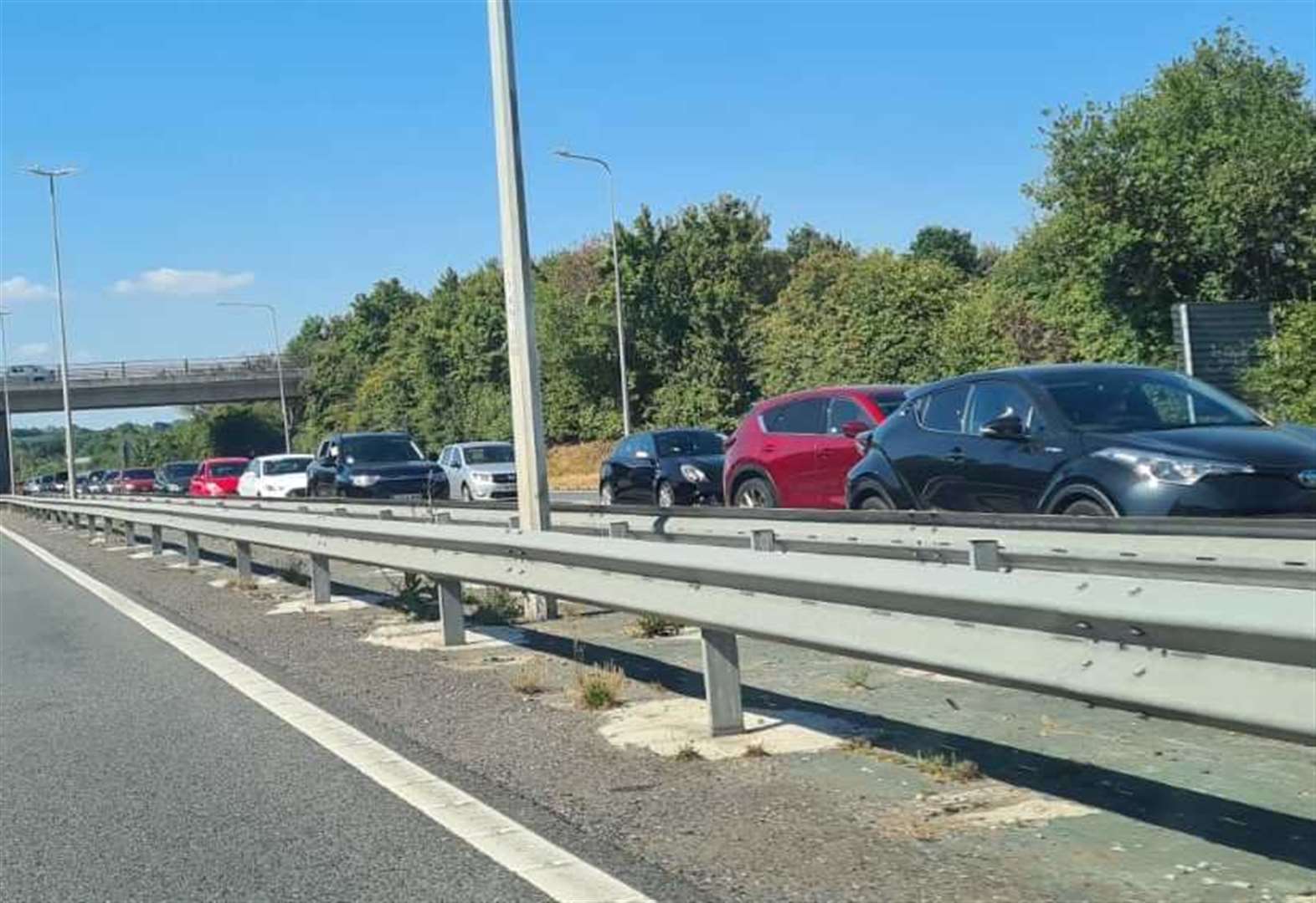 Two-mile queues amid closures on 'sinking' dual-carriageway