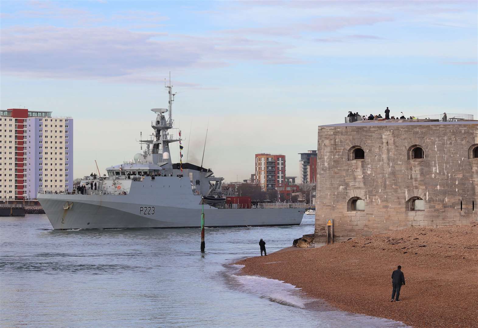 Warship sets off on first mission